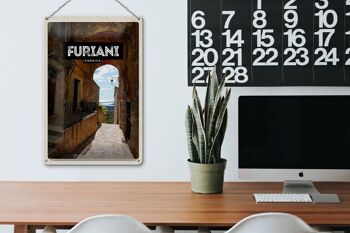 Plaque en étain voyage 20x30cm rétro Furiani Corsica Holiday Resort 3