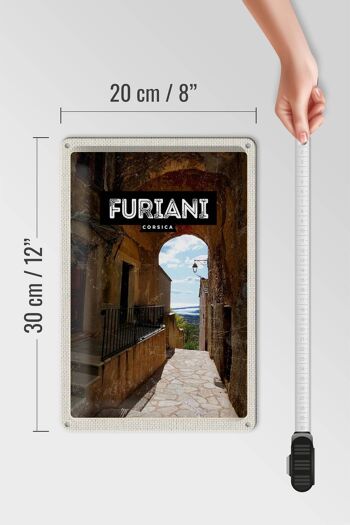 Plaque en étain voyage 20x30cm rétro Furiani Corsica Holiday Resort 4