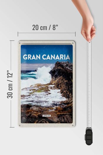 Signe en étain voyage 20x30cm, Gran Canaria, espagne, montagnes marines 4