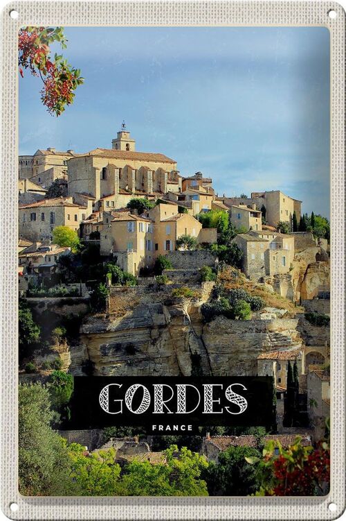 Blechschild Reise 20x30cm Gordes France Ansicht Urlaub