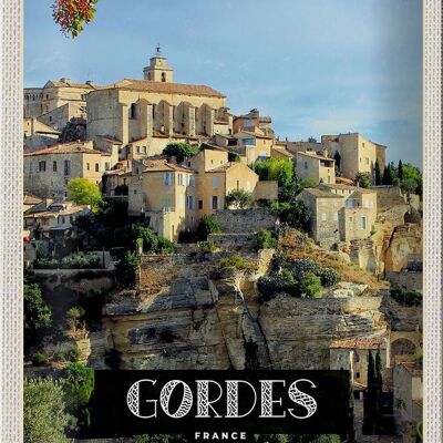 Cartel de chapa viaje 20x30cm Gordes Francia ver vacaciones