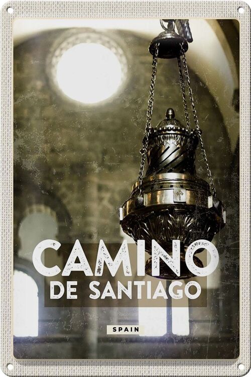 Blechschild Reise 20x30cm Camino de Santiago spain Spainien