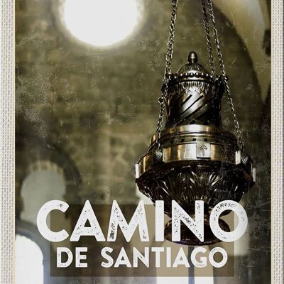 Targa in metallo da viaggio 20x30 cm Camino de Santiago Spagna Spagna