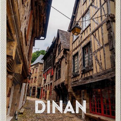 Blechschild Reise 20x30cm Dinan France Mittelalter Stadt