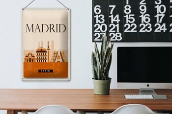 Panneau de voyage en étain, 20x30cm, rétro, Madrid, espagne, Image pittoresque 3