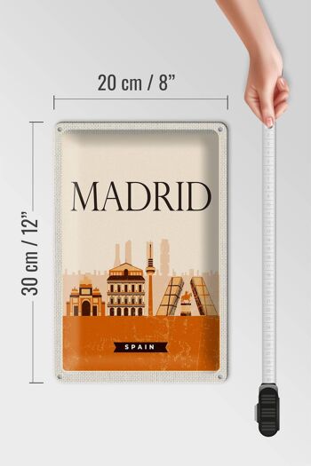 Panneau de voyage en étain, 20x30cm, rétro, Madrid, espagne, Image pittoresque 4