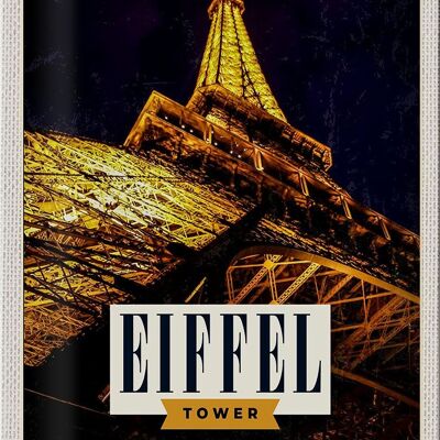 Cartel de chapa de viaje 20x30cm Retro Torre Eiffel Torre Eiffel París
