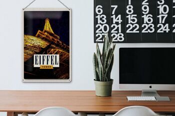 Signe en étain voyage 20x30cm rétro tour Eiffel tour Eiffel Paris 3