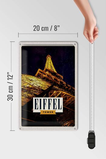 Signe en étain voyage 20x30cm rétro tour Eiffel tour Eiffel Paris 4