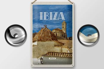 Panneau de voyage rétro en étain, 20x30cm, Ibiza, espagne, vieille ville, vacances 2