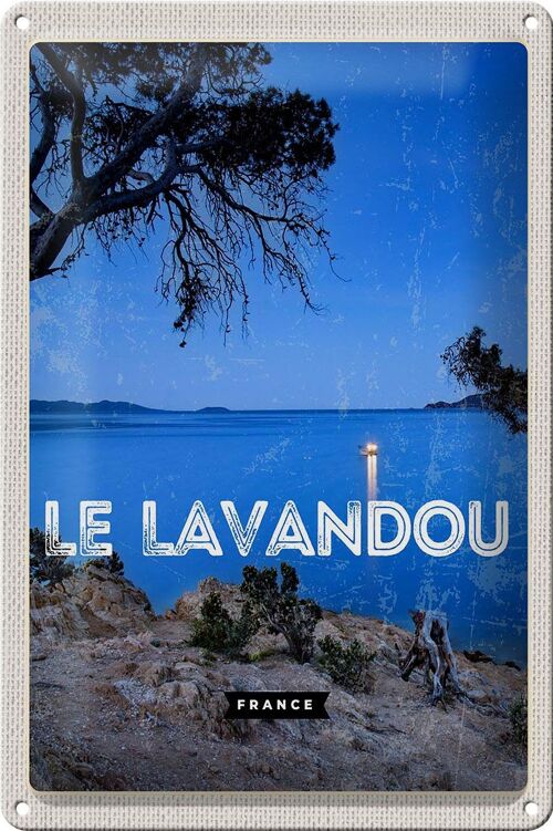 Blechschild Reise 20x30cm Retro Le Lavandou France Urlaub