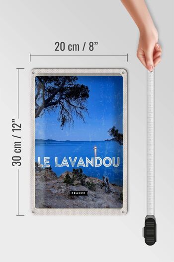 Signe en étain voyage 20x30cm rétro Le Lavandou France vacances 4