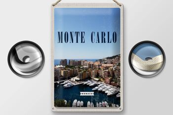 Plaque en tôle voyage 20x30cm Monte Carlo Monaco vacances à la mer 2
