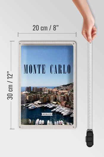 Plaque en tôle voyage 20x30cm Monte Carlo Monaco vacances à la mer 4