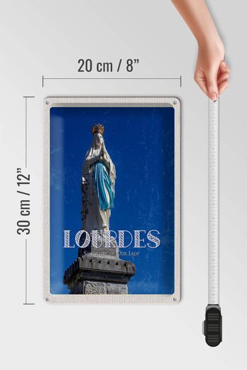 Plaque de voyage en étain 20x30cm, sanctuaire dame de Lourdes, église 4