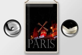 Plaque tôle voyage 20x30cm Moulin Rouge Paris Variété 2