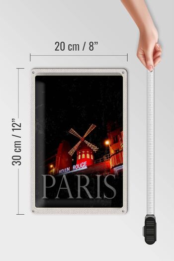 Plaque tôle voyage 20x30cm Moulin Rouge Paris Variété 4