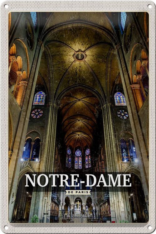 Blechschild Reise 20x30cm Notre Dame Paris Kathedrale