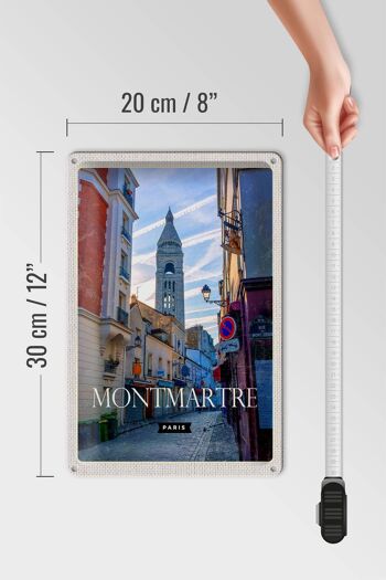 Plaque tôle voyage 20x30cm Montmartre Paris quartier des artistes 4