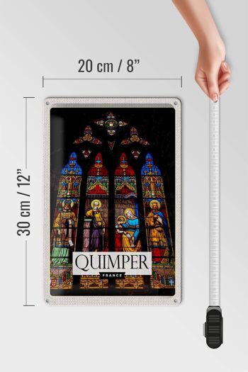 Plaque tôle voyage 20x30cm Quimper Cathédrale Saint Corentin 4