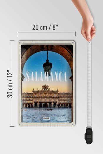 Plaque en tôle voyage 20x30cm Salamanque Espagne architecture 4