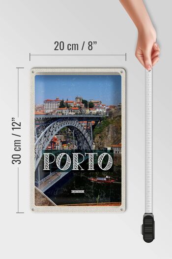 Signe en étain voyage 20x30cm, pont de Porto Portugal Ponte Dom Luís I 4