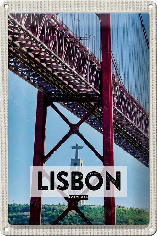 Blechschild Reise 20x30cm Lisbon Portugal Ponte 25 de Abril