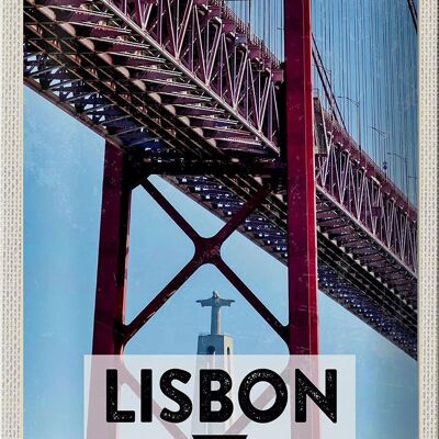 Cartel de chapa Viaje 20x30cm Lisboa Portugal Ponte 25 de Abril