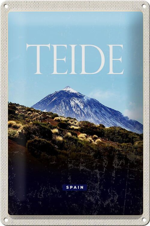 Blechschild Reise 20x30cm Retro Teide Spain höchste Berg