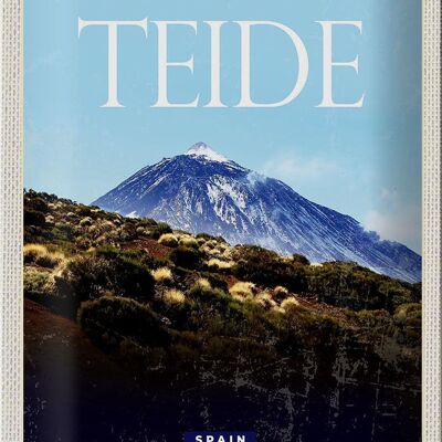 Cartel de chapa de viaje, 20x30cm, Retro, Teide, España, la montaña más alta