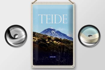 Signe en étain voyage 20x30cm rétro Teide espagne la plus haute montagne 2