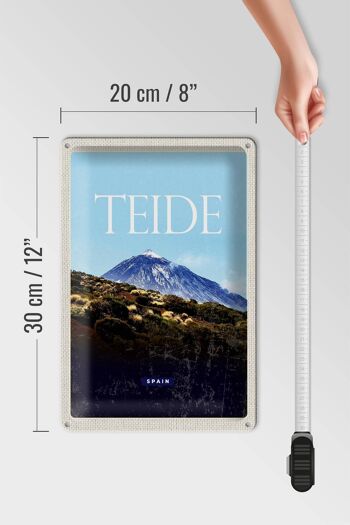 Signe en étain voyage 20x30cm rétro Teide espagne la plus haute montagne 4
