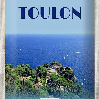 Targa in metallo da viaggio 20x30 cm Tolone Francia Mare Vacanza Poster