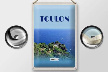 Affiche de voyage en étain, signe de voyage, 20x30cm, Toulon, France, vacances en mer 2