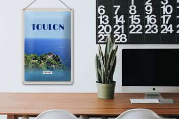 Affiche de voyage en étain, signe de voyage, 20x30cm, Toulon, France, vacances en mer 3