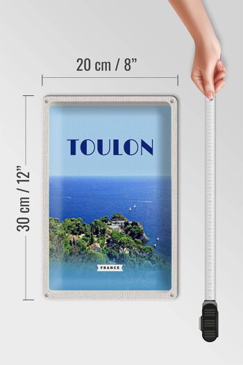 Affiche de voyage en étain, signe de voyage, 20x30cm, Toulon, France, vacances en mer 4