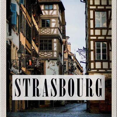 Blechschild Reise 20x30cm Strasbourg France la petite Panorama