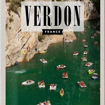 Plaque en tôle voyage 20x30cm Verdon France Gorges du Verdon Mer