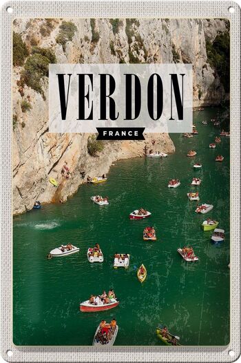 Plaque en tôle voyage 20x30cm Verdon France Gorges du Verdon Mer 1