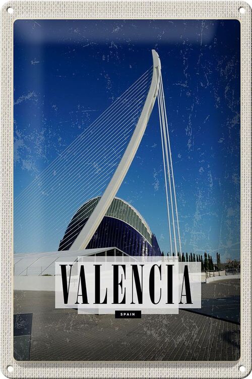 Blechschild Reise 20x30cm Valencia Spanien Hafenstadt Reiseziel