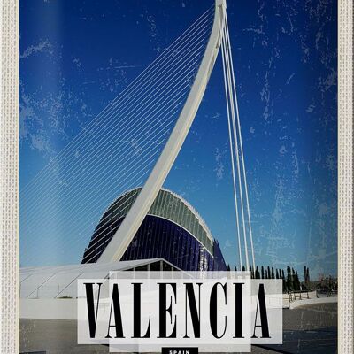 Cartel de chapa viaje 20x30cm Valencia España ciudad portuaria destino de viaje