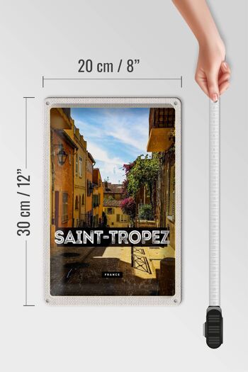 Plaque tôle voyage 20x30cm Saint Tropez France ville portuaire 4