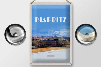 Plaque en tôle voyage 20x30cm Biaritz France destination de voyage vacances 2