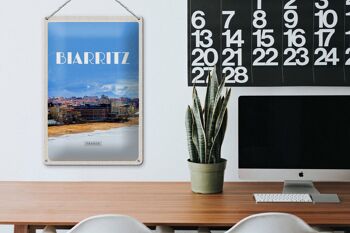 Plaque en tôle voyage 20x30cm Biaritz France destination de voyage vacances 3