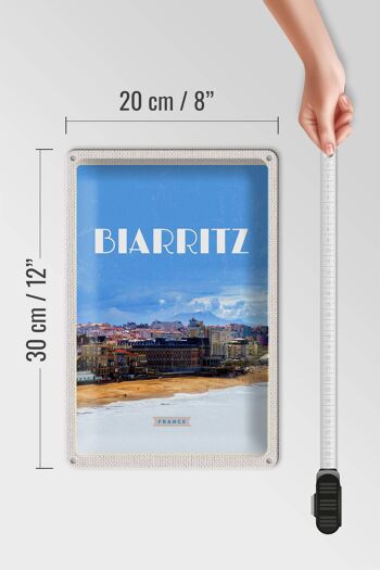 Plaque en tôle voyage 20x30cm Biaritz France destination de voyage vacances 4