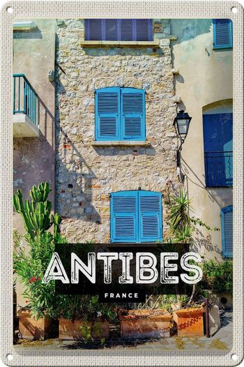 Panneau en étain voyage 20x30cm, Antibes, France, vieille ville, Destination de voyage 1