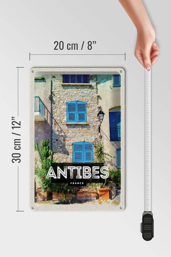 Panneau en étain voyage 20x30cm, Antibes, France, vieille ville, Destination de voyage 4