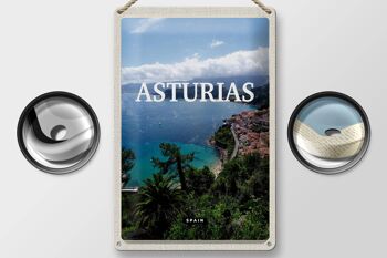 Plaque en tôle voyage 20x30cm Asturies Espagne diamant vert 2
