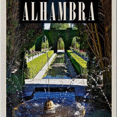 Blechschild Reise 20x30cm Alhambra Spain Spanien Natur