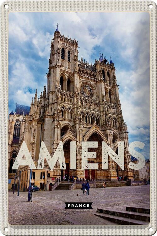 Blechschild Reise 20x30cm Amiens France Schloss Reiseziel